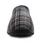Mens Slip On Grey Check Faux Fur Lined Warm Winter Slippers