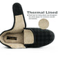 Mens Slippers Check Faux Fur Lined Thermal Wide Open Touch Fasten Straps House Shoes Grey