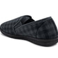 Mens Slippers Check Faux Fur Lined Thermal Slip On Elastic Stretch Gusset House Shoes Grey