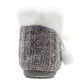 Womens Winter Grey Ankle Slippers Boots Knitted Faux Fur Lined Slip On Plush Cosy Lightweight Pom Pom Booties