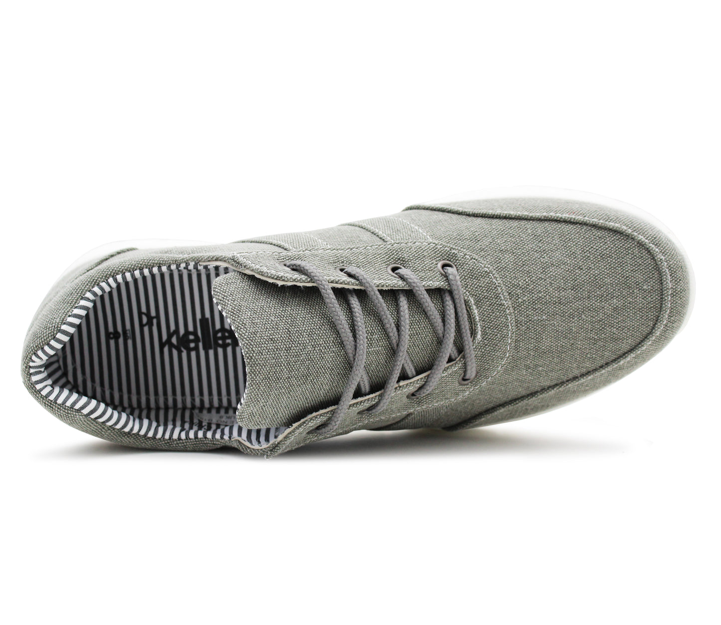 Mens Canvas Denim Lace Up Trainers Grey Smart Casual Flat Low Top Sneaker Pumps