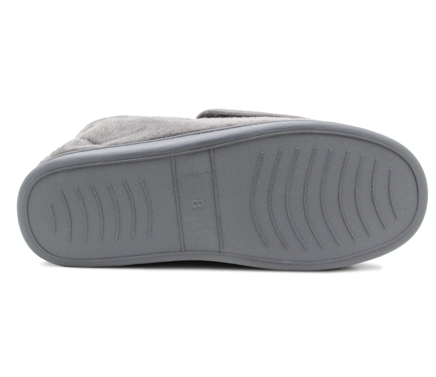 Dr Keller Mens Grey Diabetic Touch Fasten Wide Opening Slippers Lightweight Slip On Soft House Shoes