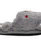 Womens Ladies Lightweight Padded Warm Slip On Teddy Bear Novelty Grey Winter Slippers