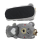 Womens Ladies Lightweight Padded Warm Slip On Teddy Bear Novelty Grey Winter Slippers