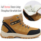 Mens Thermal Hiking Boots Warm Fleece Lined Insulated Lace Up Honey Faux Suede Trekking Ankle Snow Boots