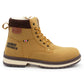 Mens Ankle Boots Faux Leather Smart Casual Lace Up Side Zip Padded Ankle Collar Fashion Combat Boots