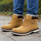 Mens Ankle Boots Faux Leather Smart Casual Lace Up Side Zip Padded Ankle Collar Fashion Combat Boots