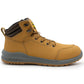 Mens Genuine Nubuck Leather Honey Safety Boots Steel Toe Padded Ankle Collar Work Boots