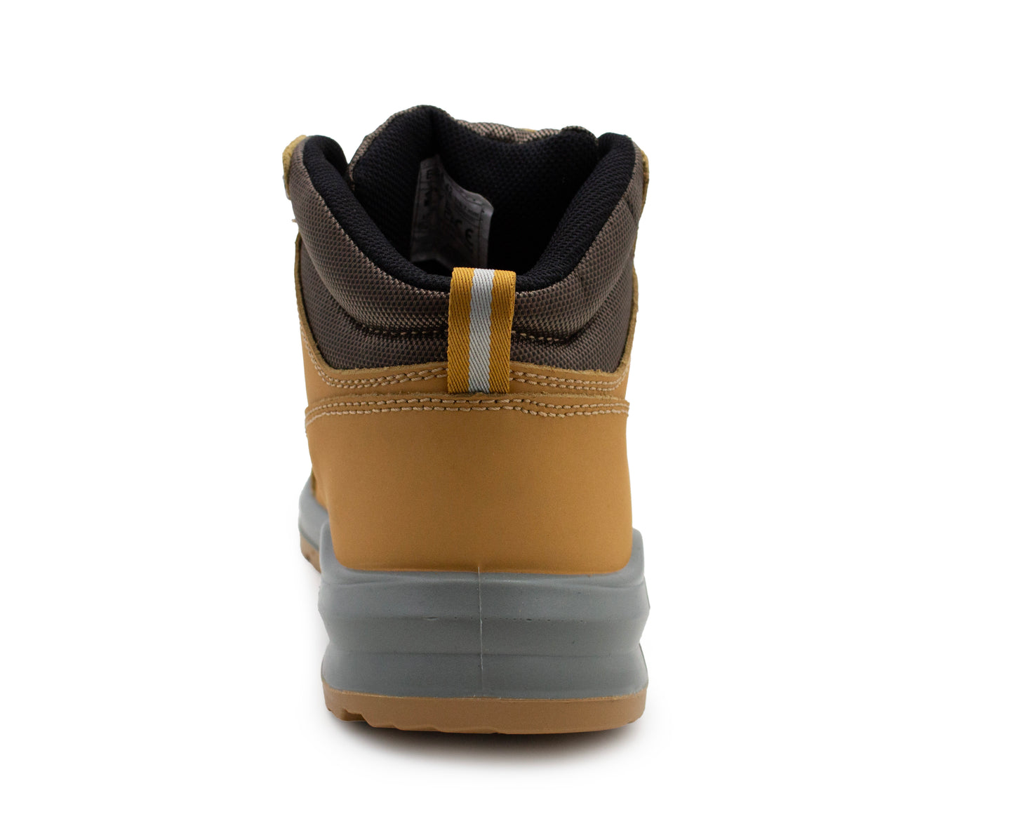 Mens Genuine Nubuck Leather Honey Safety Boots Steel Toe Padded Ankle Collar Work Boots