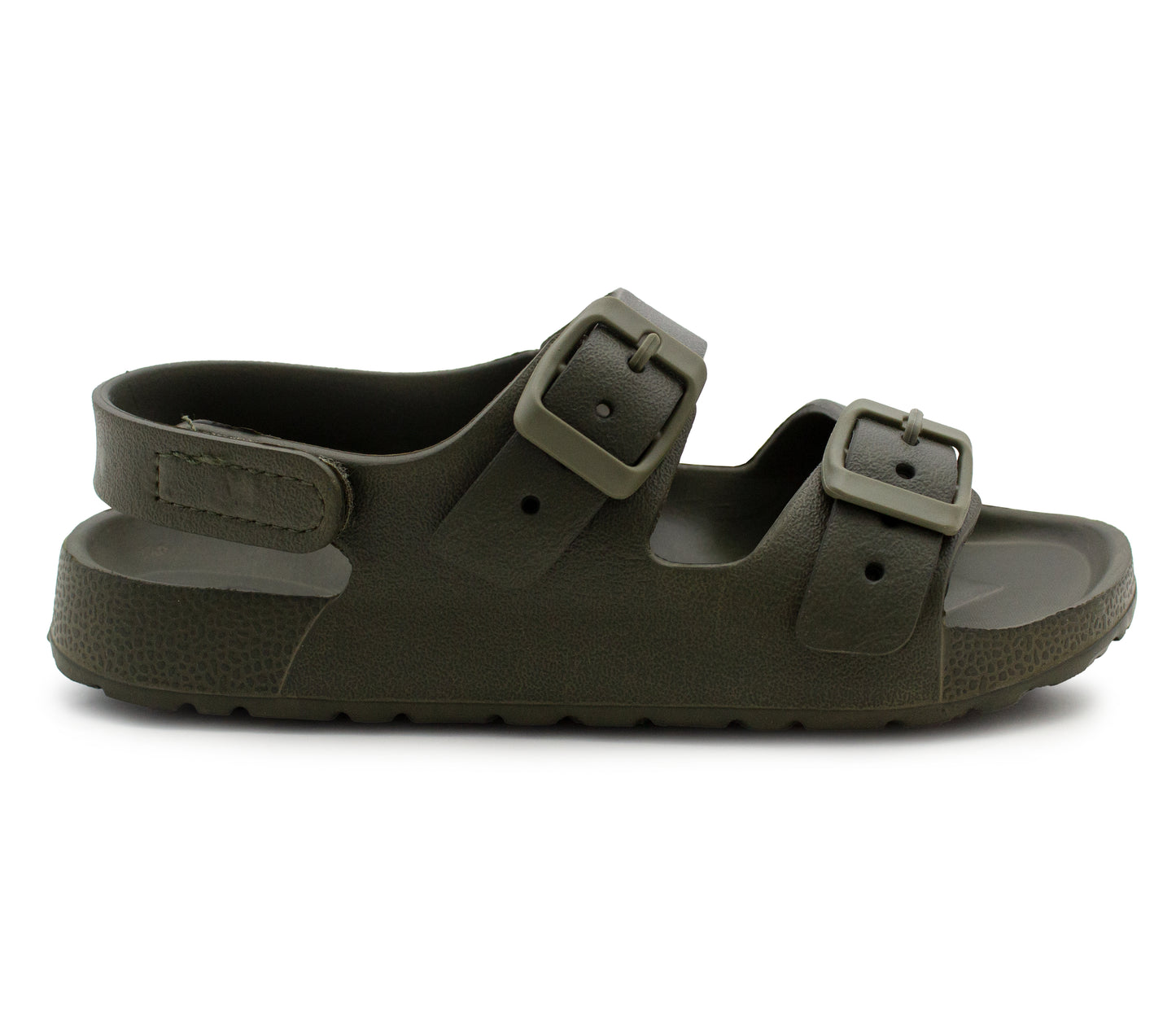 Boys EVA Sandals Youth Khaki Green Lightweight Touch Fasten Slip On Adjustable Back Strap Beach Pool Slides Sports Sandal Flip Flop Clogs