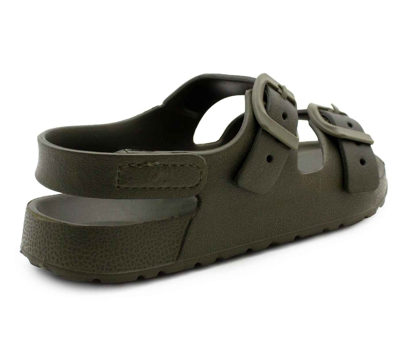 Boys EVA Sandals Youth Khaki Green Lightweight Touch Fasten Slip On Adjustable Back Strap Beach Pool Slides Sports Sandal Flip Flop Clogs