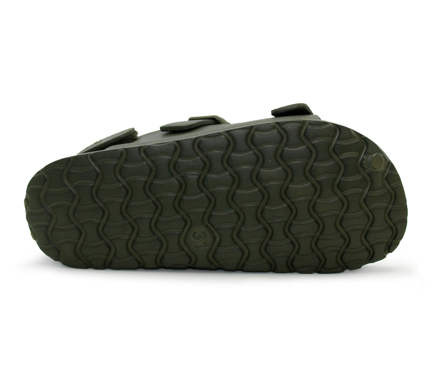 Boys EVA Sandals Youth Khaki Green Lightweight Touch Fasten Slip On Adjustable Back Strap Beach Pool Slides Sports Sandal Flip Flop Clogs