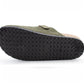 Womens Faux Suede Clogs Slip On Adjustable Buckle Cork Footbed Arch Support Ladies Backless Mules Flat Casual Slippers Khaki