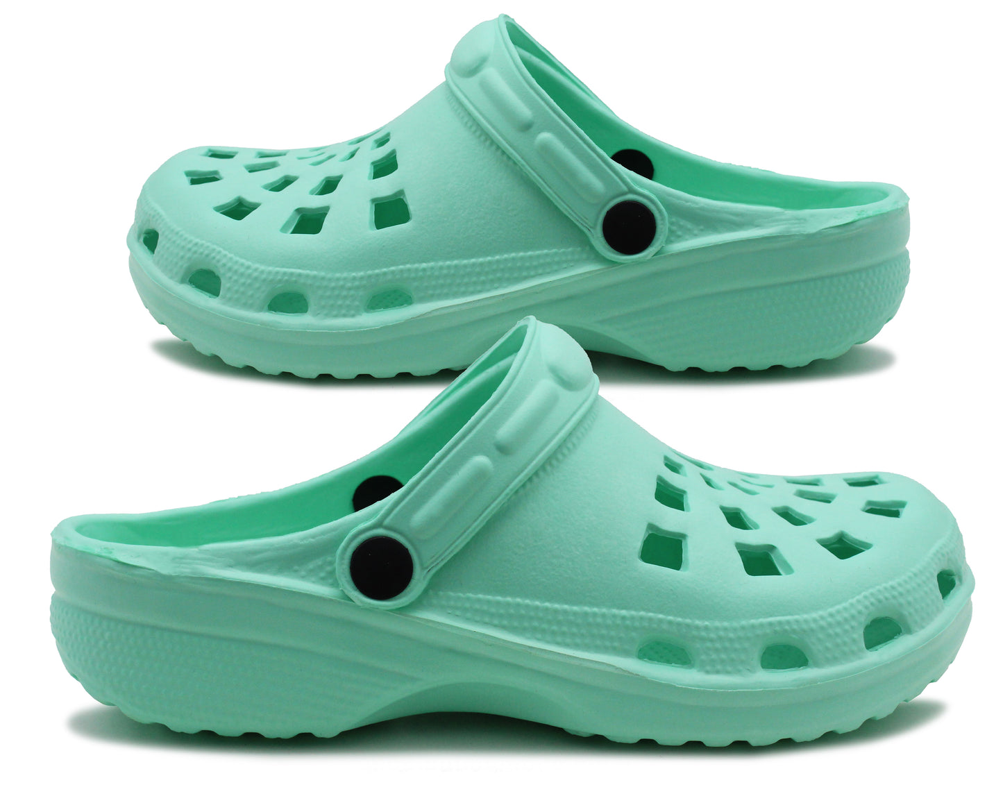 Womens Lightweight Mint Green EVA Clogs Slip On Breathable Adjustable Strap Garden Beach Hospital Nurse Kitchen Water Shoes Sandals (Copy)