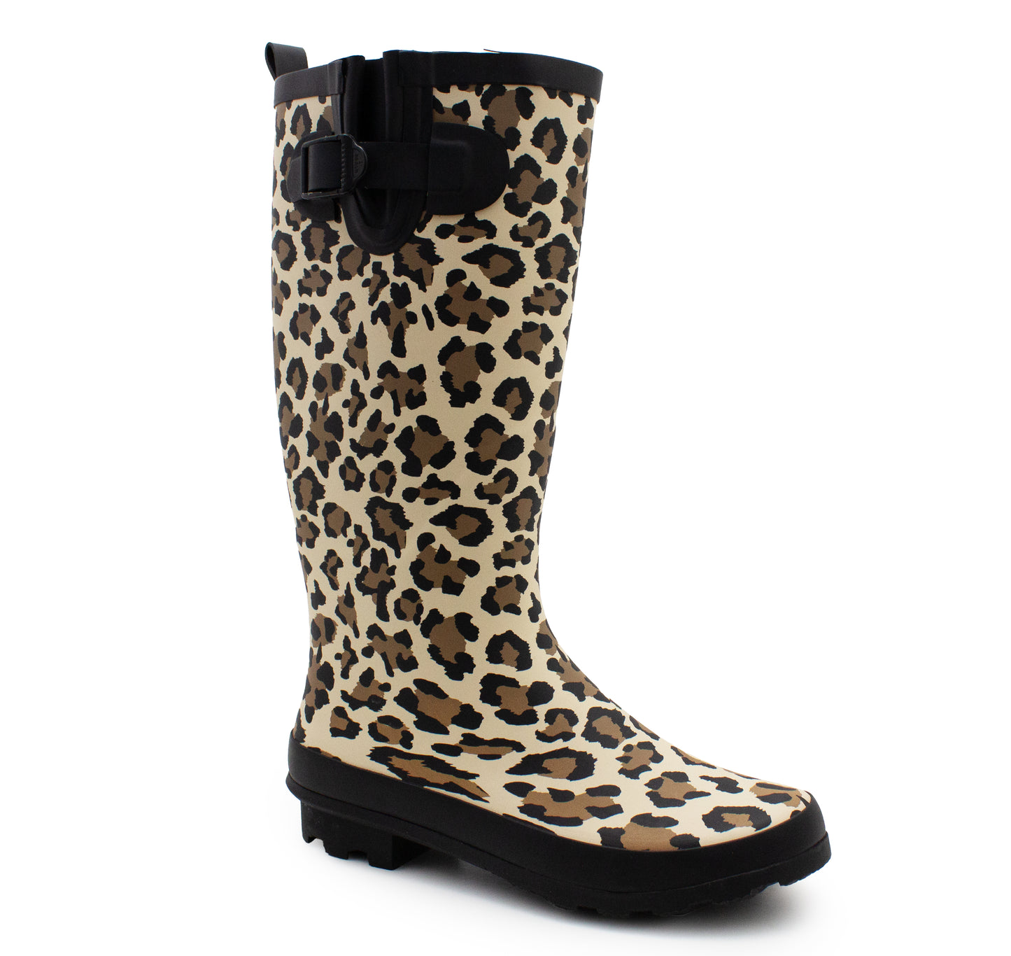 Womens Adjustable Calf Wellies Waterproof Ladies Fashion Festival Dog Walking Rain Mud Leopard Print Wellington Boots