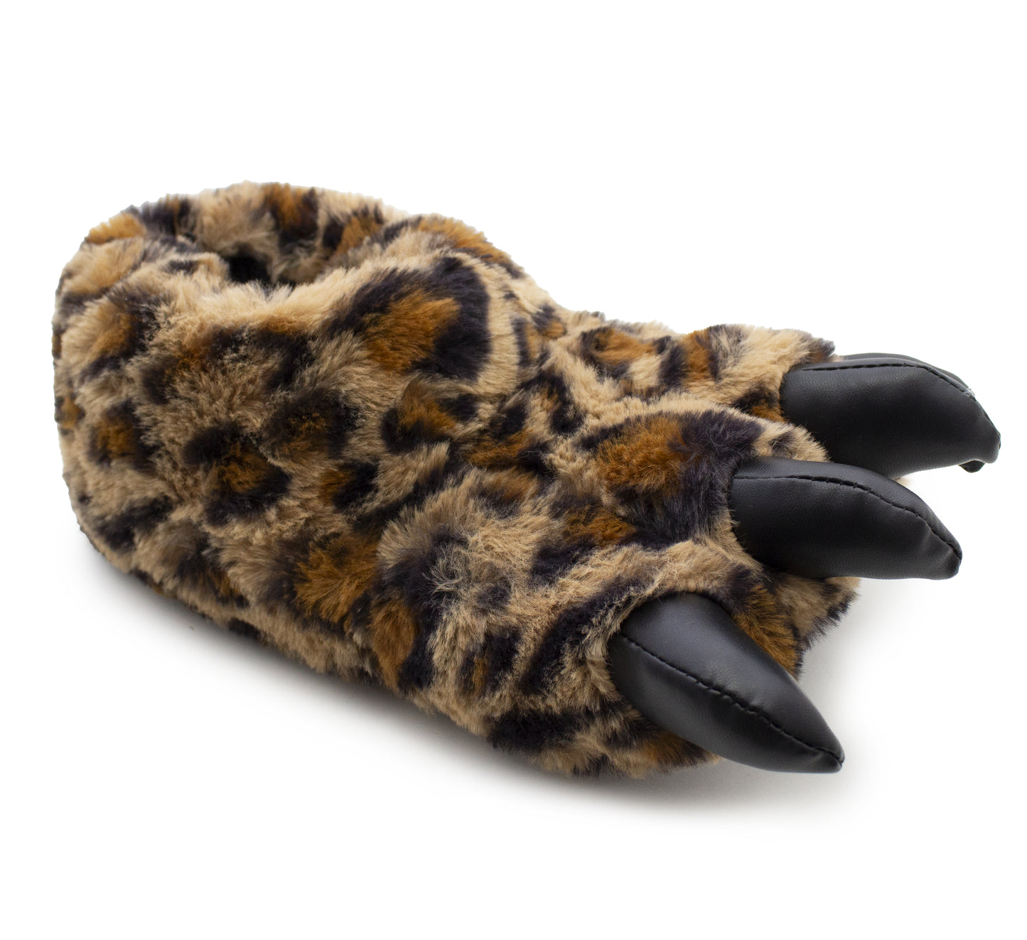 Womens Plush Claw Slippers Animal Paw Novelty Warm Furry Leopard Print House Shoes Ladies Winter Slip On Soft Indoor Slippers