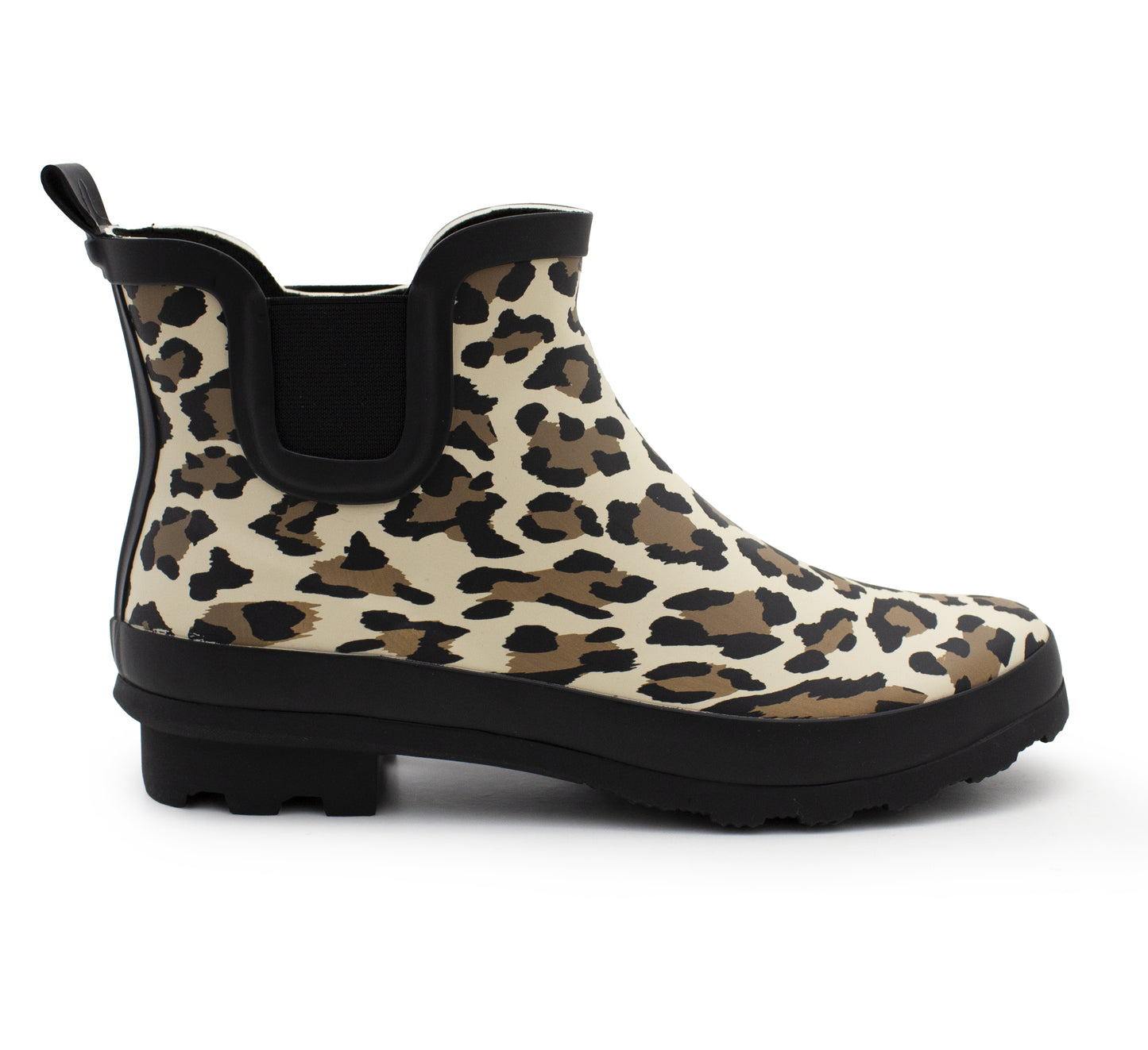 Womens Leopard Print Waterproof Ankle Boots Wellingtons Ladies Slip On Short Chelsea Rain Boots Festival Gardening Wellie Boots