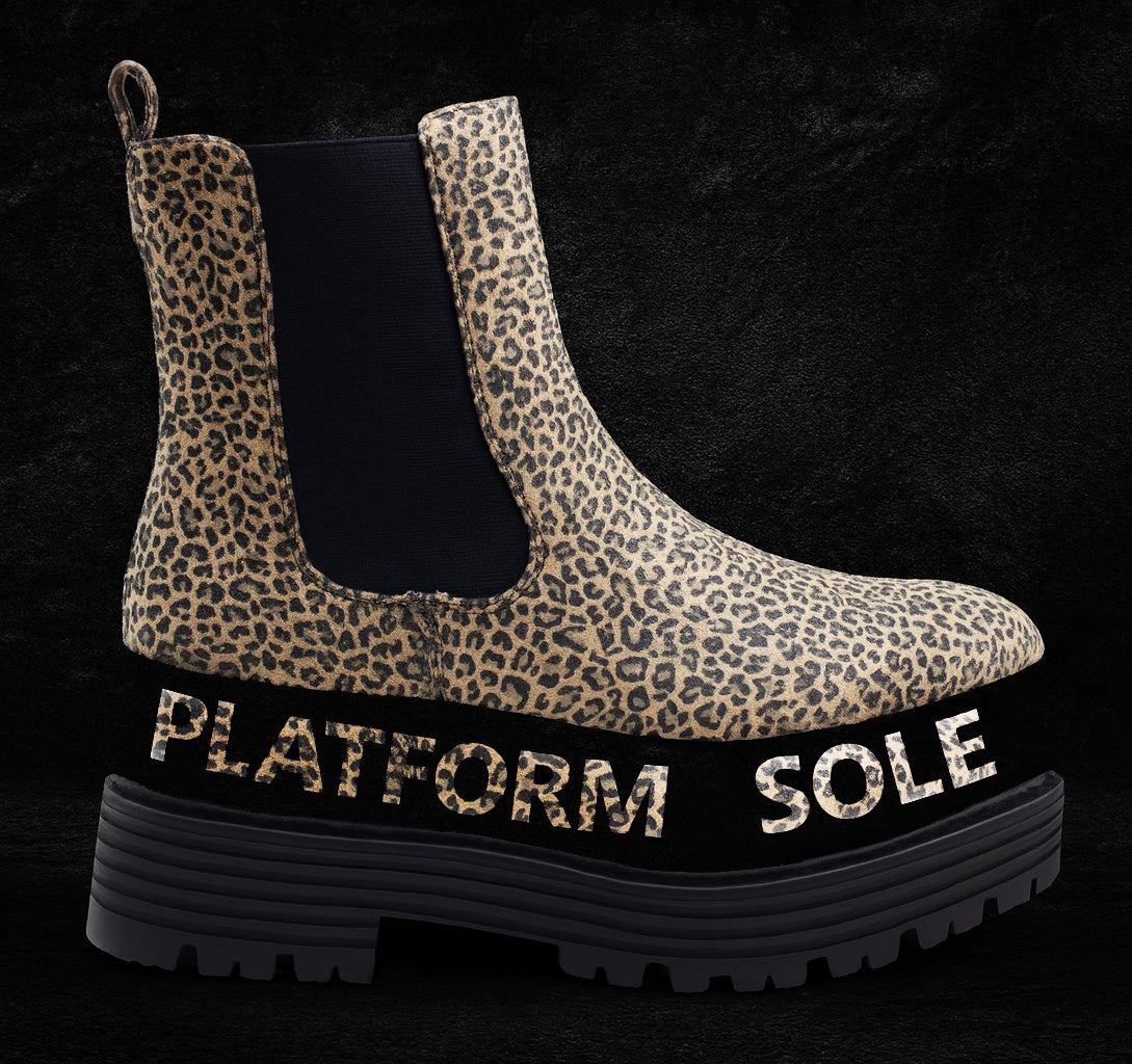 Womens Platform Boots Ladies Slip On Chunky Sole Faux Suede Elastic Slip On Fashion Chelsea High Ankle Boots