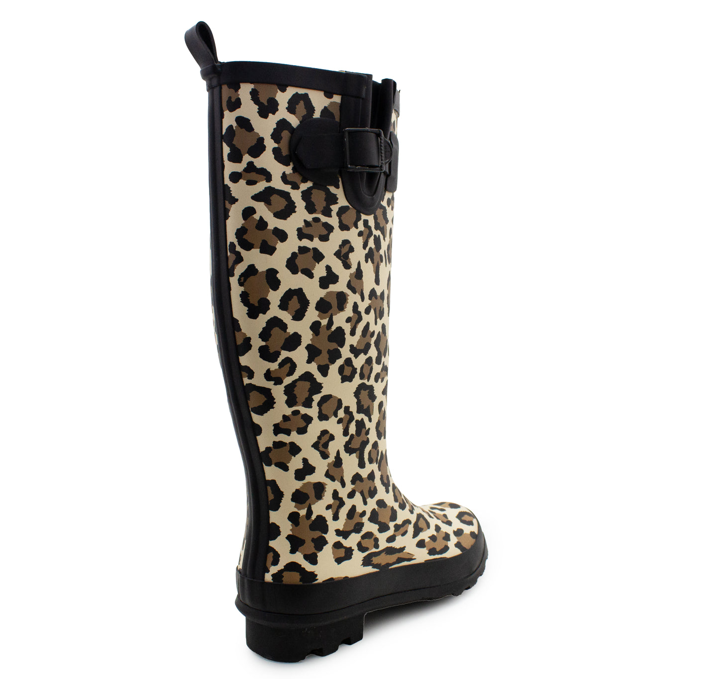 Womens Adjustable Calf Wellies Waterproof Ladies Fashion Festival Dog Walking Rain Mud Leopard Print Wellington Boots