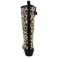 Womens Adjustable Calf Wellies Waterproof Ladies Fashion Festival Dog Walking Rain Mud Leopard Print Wellington Boots