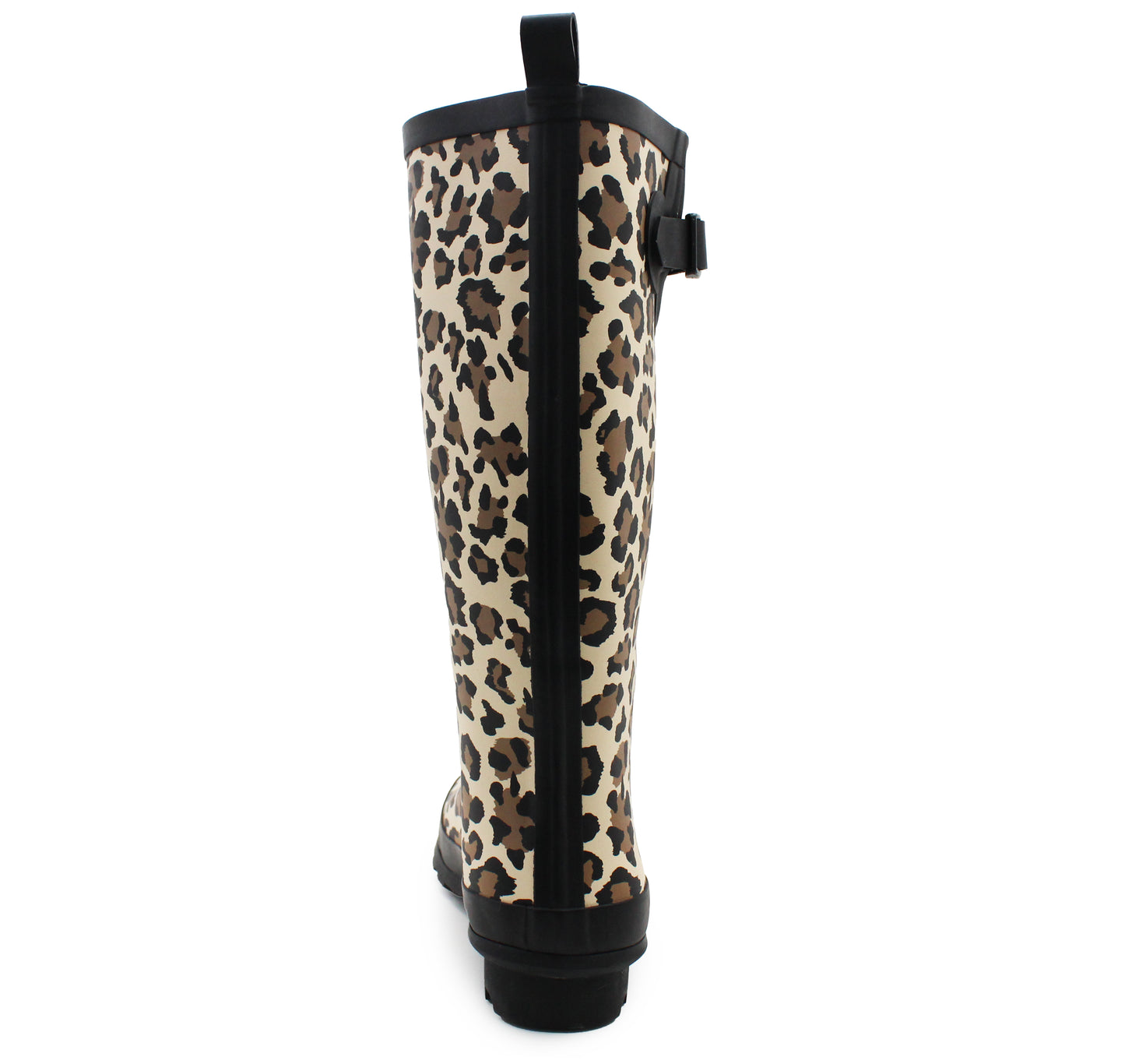 Womens Adjustable Calf Wellies Waterproof Ladies Fashion Festival Dog Walking Rain Mud Leopard Print Wellington Boots
