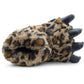 Womens Plush Claw Slippers Animal Paw Novelty Warm Furry Leopard Print House Shoes Ladies Winter Slip On Soft Indoor Slippers