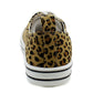 Womens Canvas Trainers Leopard Print Lace Up Baseball Sneakers Ladies Flat Low Top Fashion Trainer Pumps