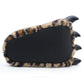 Womens Plush Claw Slippers Animal Paw Novelty Warm Furry Leopard Print House Shoes Ladies Winter Slip On Soft Indoor Slippers
