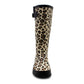 Womens Adjustable Calf Wellies Waterproof Ladies Fashion Festival Dog Walking Rain Mud Leopard Print Wellington Boots