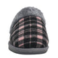 Womens Ladies Slip On Faux Fur Lined Tartan Check Warm Winter Hard Sole Mules Slippers SIZE UK 8