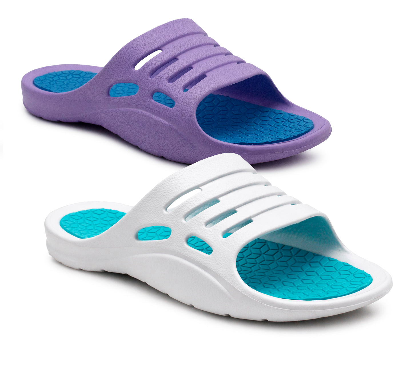 Womens Sliders Lightweight Slip On Pool Slides Ladies Bathroom Shower Spa EVA Slippers Backless Beach Flip Flops Leisure Mule Sandals