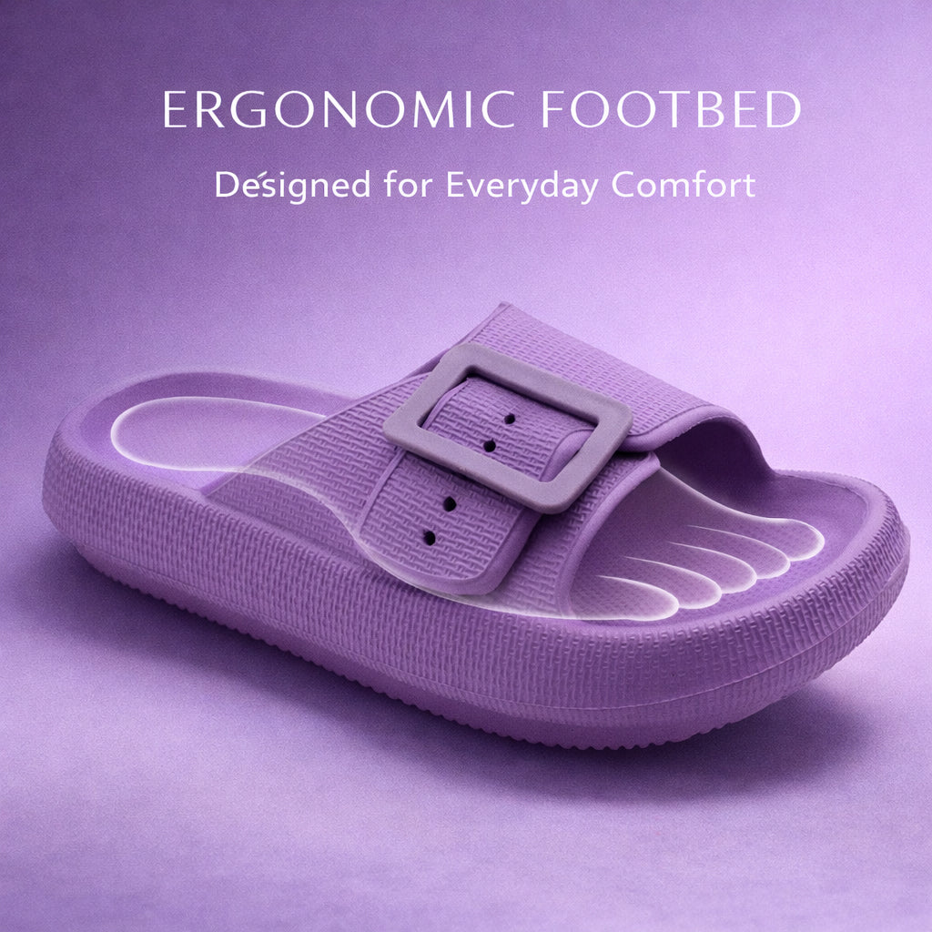 Womens Cloud Sliders Lightweight EVA Slippers Ladies Platform Sole Adjustable Fashion Slides Slip On Beach Pool Chunky Flip Flops
