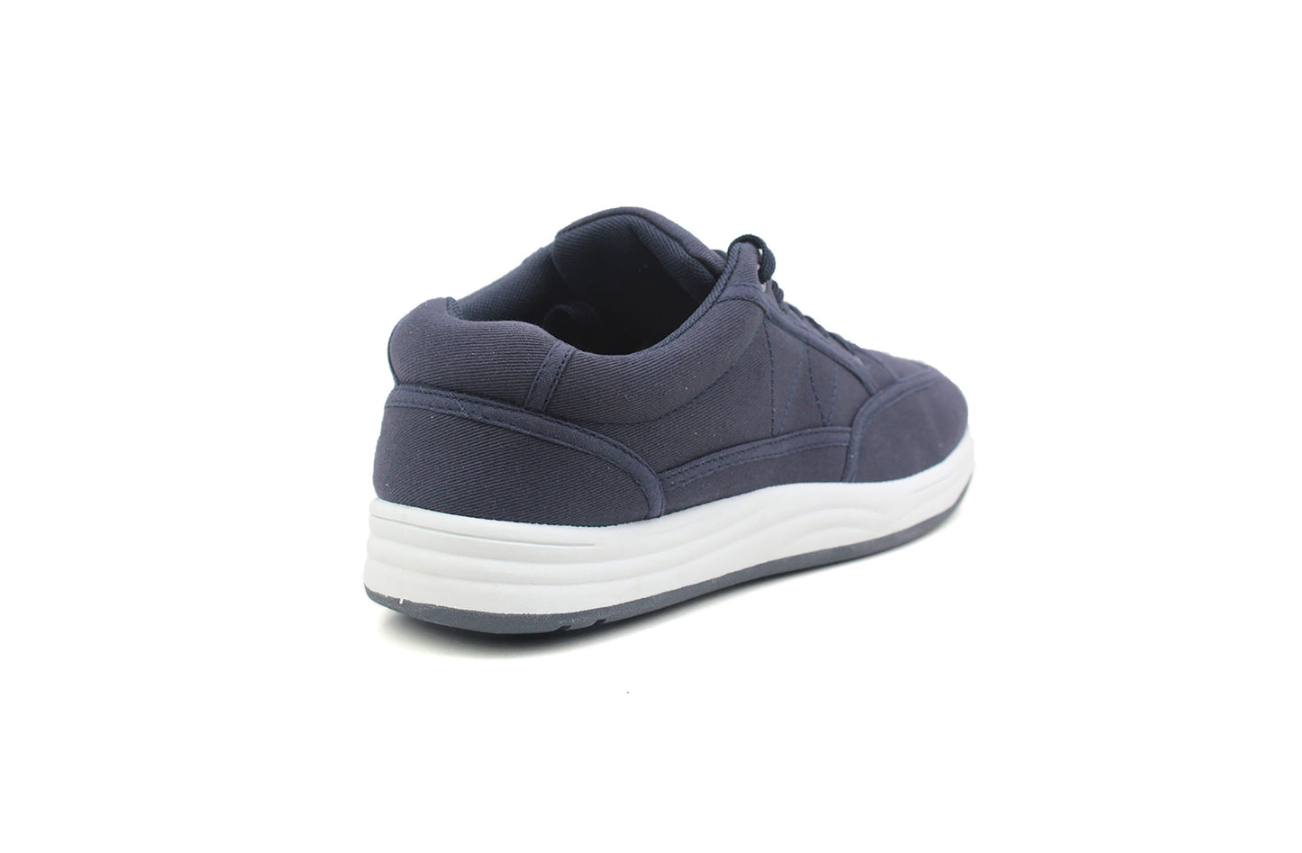 Mens Navy Blue Casual Canvas Lace Up Skate Sneaker Pumps Trainers
