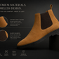 Mens Tan Suede Leather Chelsea Boots Slip On Elastic Gusset Smart Ankle Boot Shoes