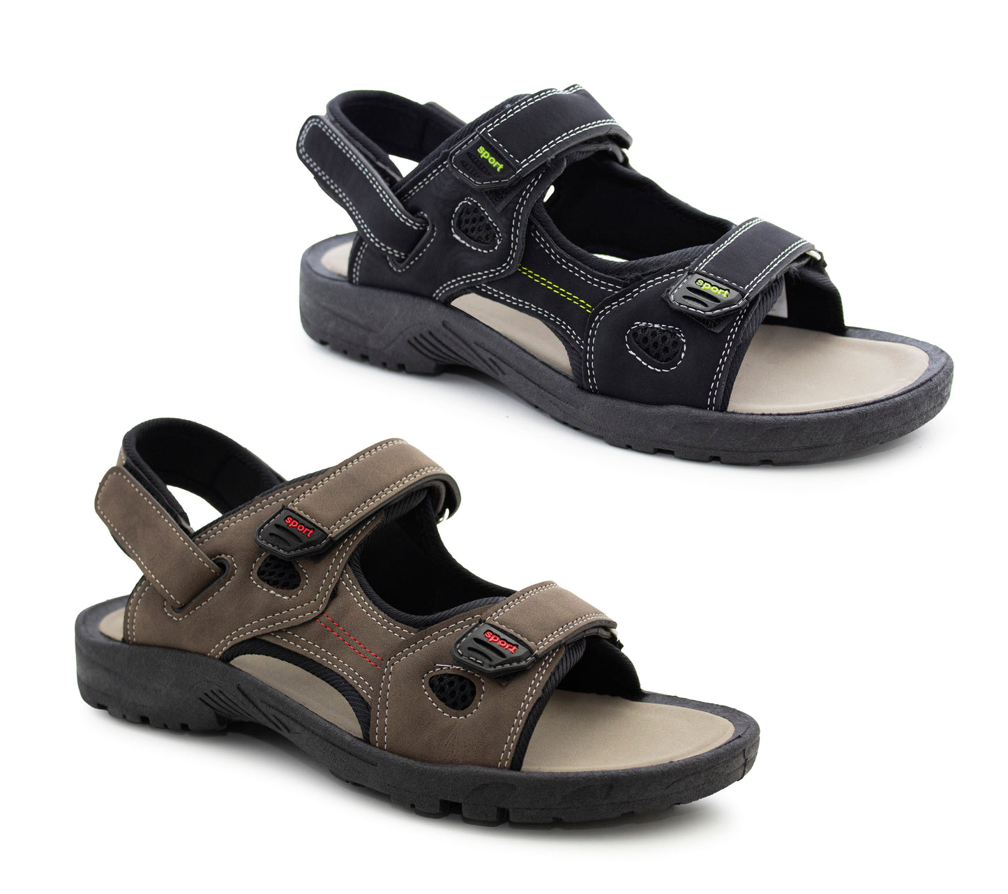Boys Sports Sandals Triple Touch Fasten Straps Hiking Outdoor Trek Beach Sandals