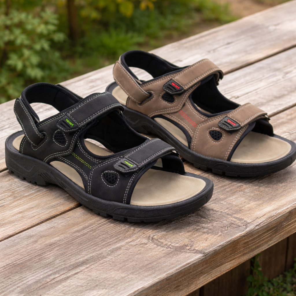 Boys Sports Sandals Triple Touch Fasten Straps Hiking Outdoor Trek Beach Sandals