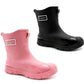 Womens Short Wellies Waterproof Ladies Mid Calf Wellington Boots Garden Walking Outdoor Mud Snow Rain Boots