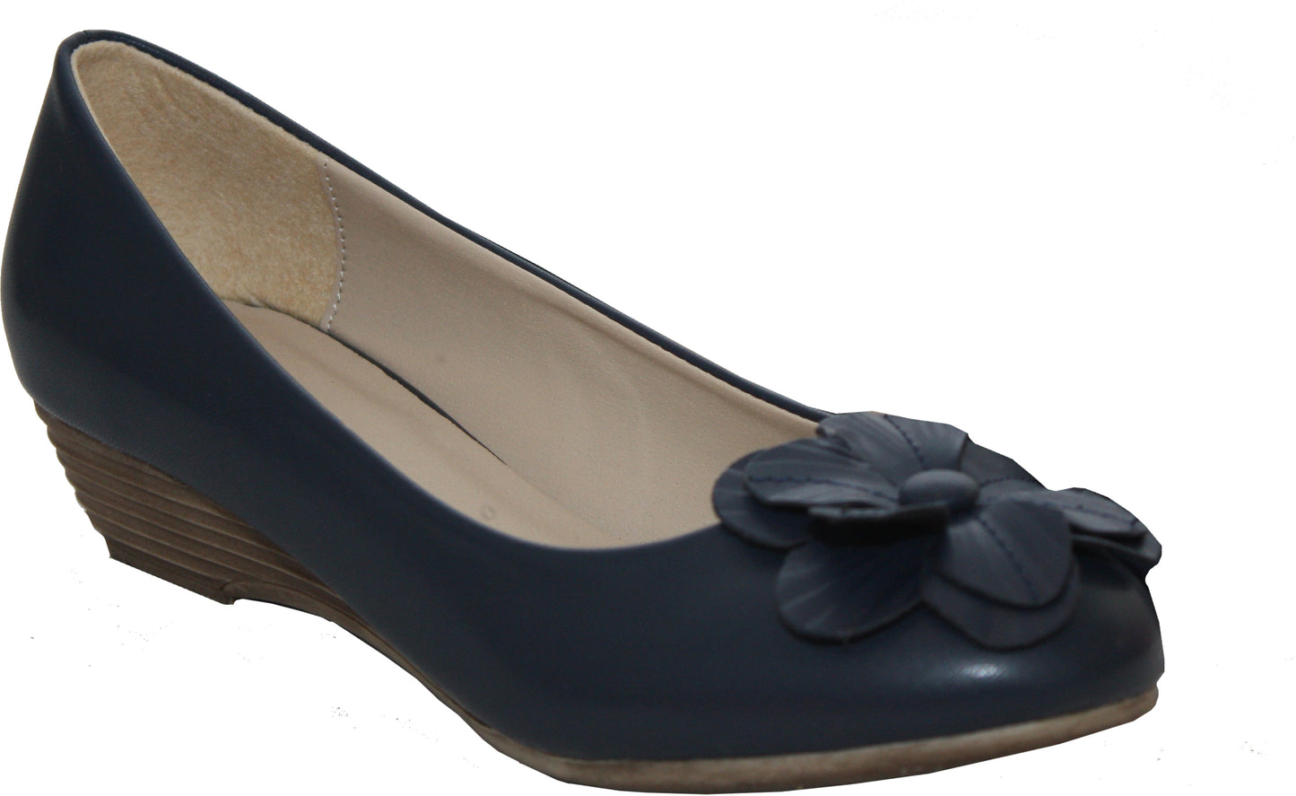 WOMENS LADIES LOW WEDGE HEEL BALLET PUMPS OFFICE WORK CASUAL COURT SHOES