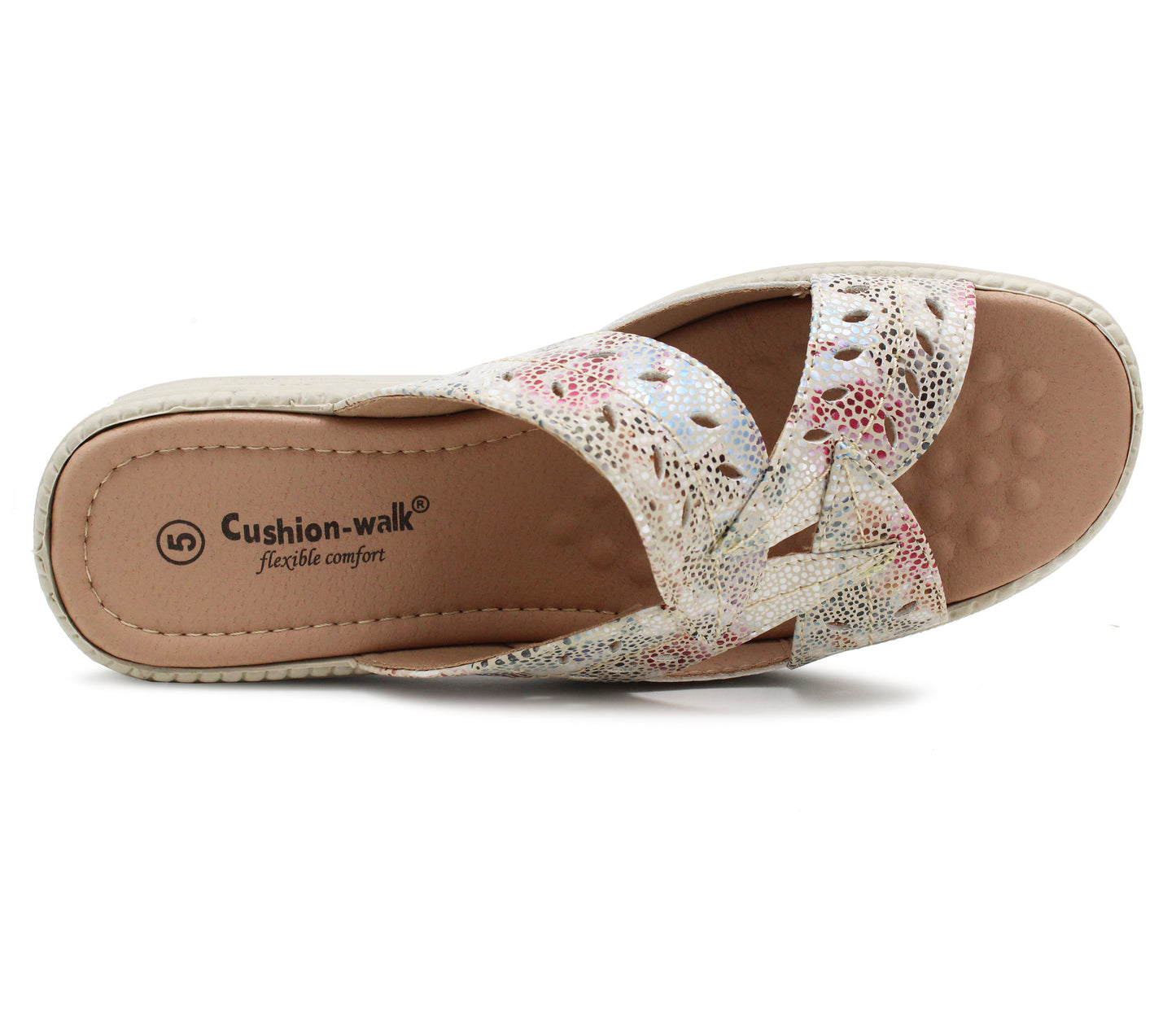 BAMBI Womens Mules Sandals in Beige Multi