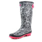 Womens Adjustable Wide Calf Wellies Ladies Waterproof Festival Fashion Rain Boot Dog Walking Mud Wellington Boots