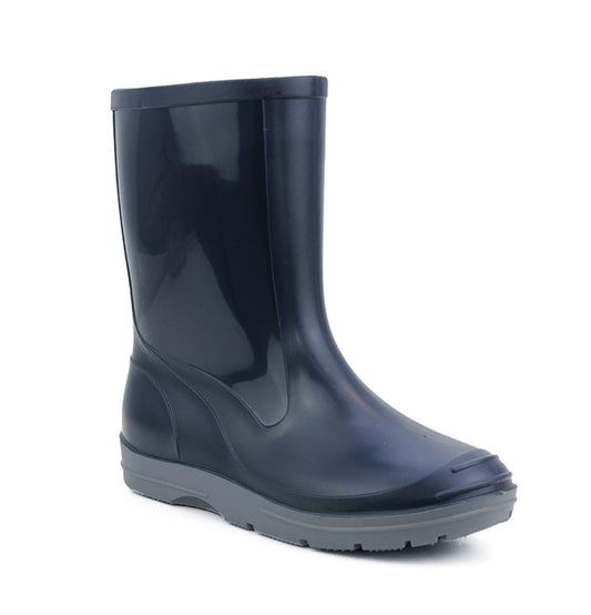 Kids Wellies Boys Slip On Mid Calf Waterproof Puddle Rain Mud Snow Youth Wellington Boots Navy