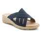 Womens Backless Sandals Slip On Low Wedge Open Toe Mules Summer Fashion Beach Slides Flip Flops