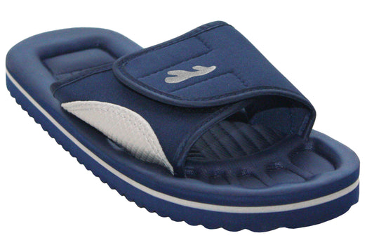 Unisex Lightweight Navy Slides Touch Fasten Casual Beach Summer Pool Flip Flop Sandals