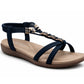 Womens Strappy Sandals Elastic Back Strap Comfort Flat Open Toe Summer Casual Beach Holiday Shoes