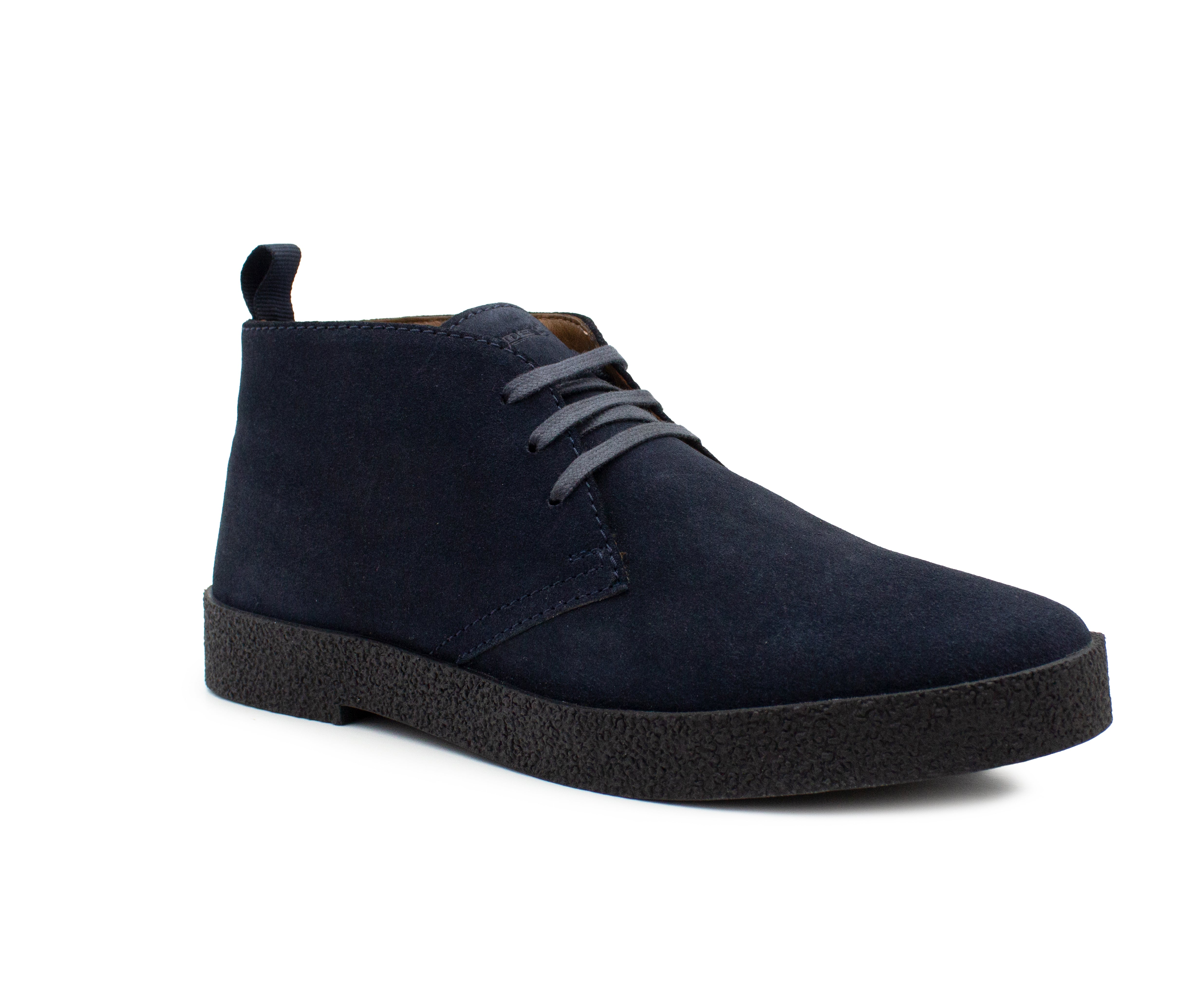 Mens Navy Suede Desert Boots Smart Casual Lace-Up Chukka Boots