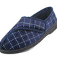 Mens Wide Opening Diabetic Orthopaedic Machine Washable Check Velour Touch Fasten Slippers SIZE UK 12