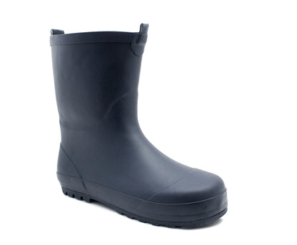 Womens Mid Calf Wellies Navy Blue Waterproof Rain Boot Ladies Snow