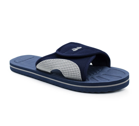 Unisex Lightweight Navy Slides Touch Fasten Casual Beach Summer Pool Flip Flop Sandals