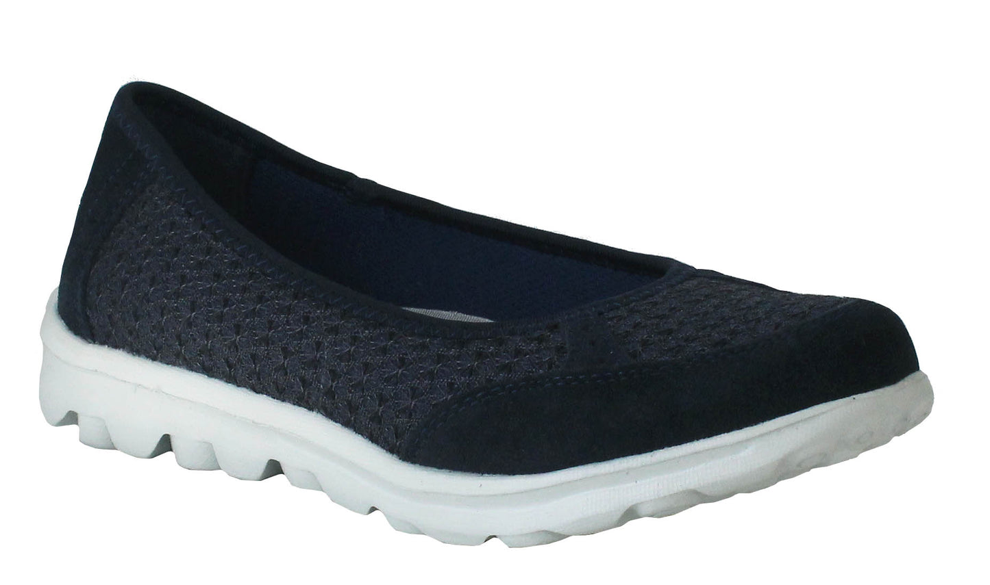 Womens Ladies Lightweight Memory Foam Slip On Suede Leather Mesh Go Walk Running Fitness Pumps Trainers Shoes