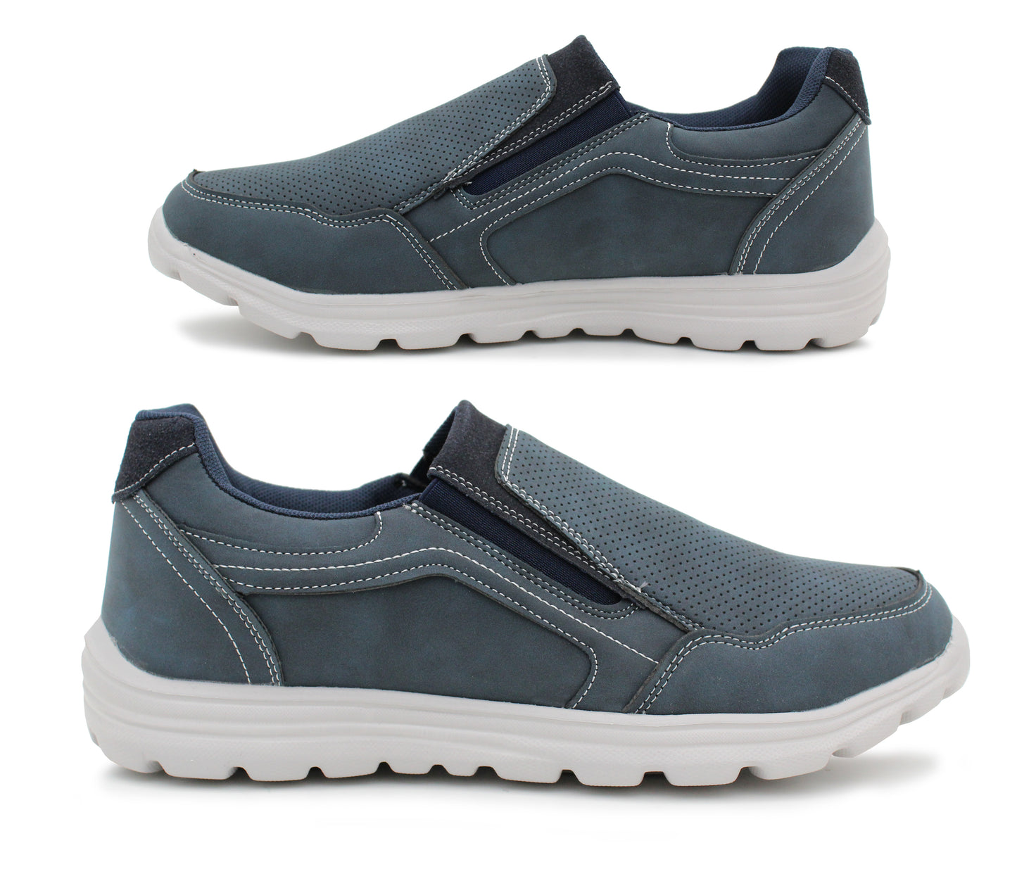 Mens Lightweight Slip On Memory Foam Trainers Elastic Gusset Casual Sneaker Pumps